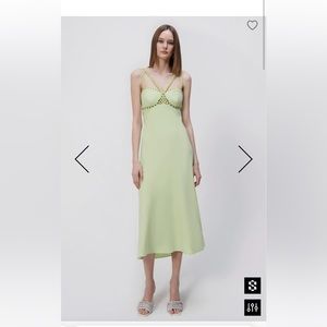 The Sevilla Crochet Ring Midi Dress in Lime-Size 10